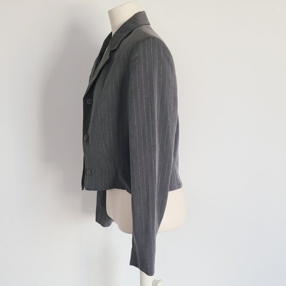 Refashioned Vintage Cropped Pinstripe Blazer (S/M) - Picture 3 of 5